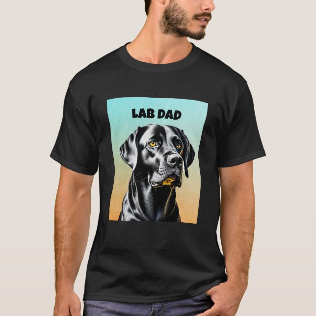 T-shirt Black Lab | Lab Papa Chien Amoureux (Devant)