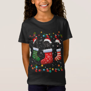 T-Shirt Black Lab Labrador Chaussettes de Noël Funny Xmas 
