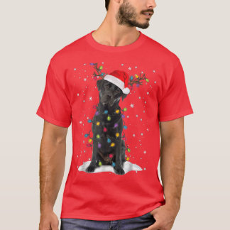 T-shirt Black Lab Labrador Christmas Tree Light Pajama Dog