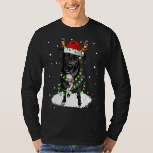 T-shirt Black Lab Labrador Christmas Tree Light Pyjama Chi