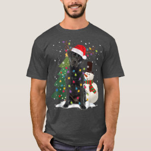 T-shirt Black Lab Labrador Christmas Tree Light Pyjama Chi
