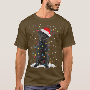 T-shirt Black Lab Labrador Christmas Tree Light Pyjama Chi