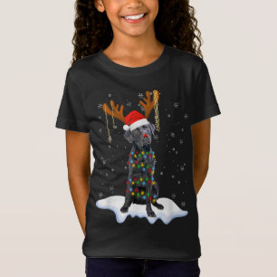 T-Shirt Black Lab Labrador Christmas Tree Light Pyjama Chi