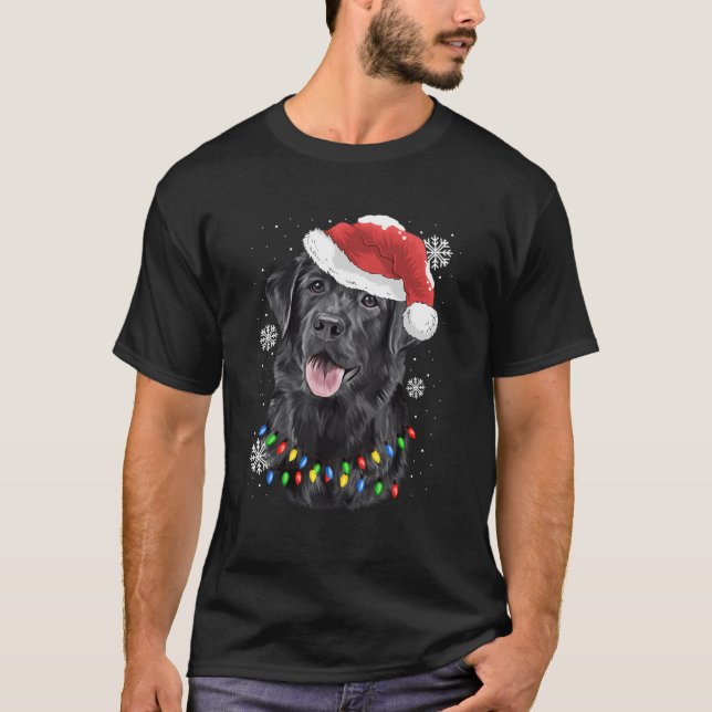 T-shirt Black Lab Labrador Christmas Tree Light Pyjama Chi (Devant)