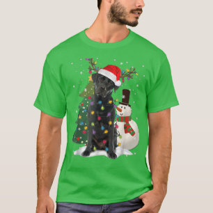 T-shirt Black Lab Labrador Christmas Tree Light Pyjama Chi
