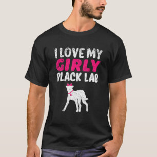 T-shirt Black Lab Labrador Girl Chien Pup Genre Reveal Cu