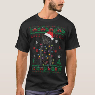 T-shirt Black Lab Labrador illuminations de Noël Père Noël