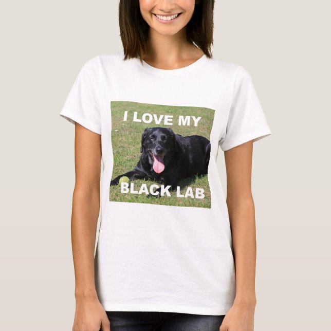 T-shirt black lab love w pic (Devant)