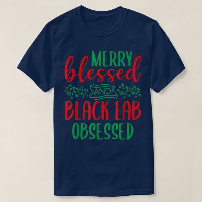T-shirt Black Lab Merry Christmas Labrador Retriever (Design devant)