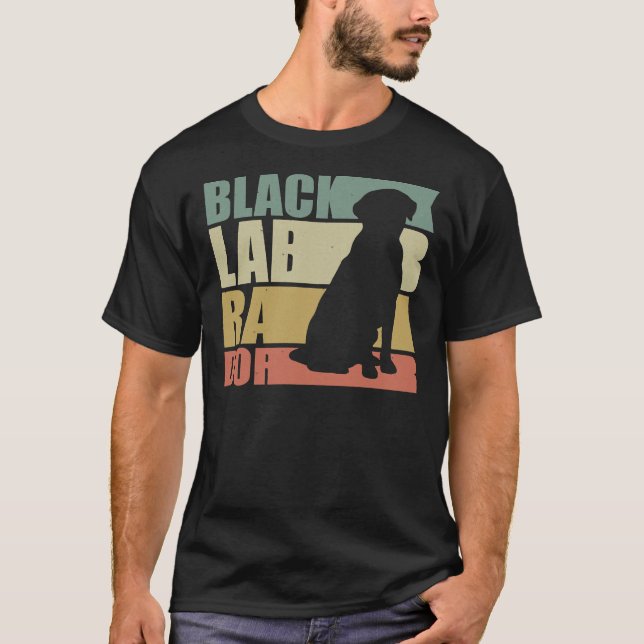 T-shirt Black Lab Retro Labrador Retriever Chien (Devant)