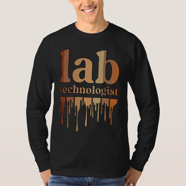 T-shirt Black Lab Technologist African American Laboratory (Devant)