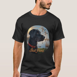 T-shirt Black Labrador Best Friend. Chasse Canard de sauva