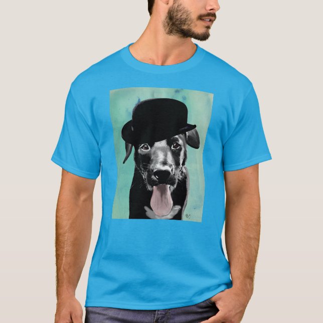 T-shirt Black Labrador dans le Casquette Bowler (Devant)