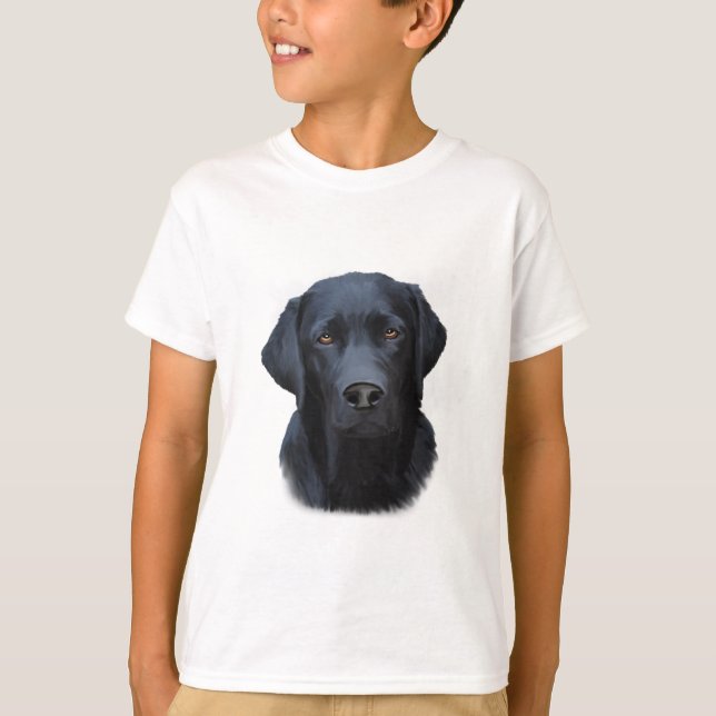 T-shirt Black Labrador Dog Water Couleur Art Peinture (Devant)