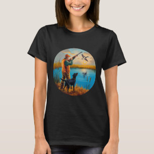 T-shirt Black Labrador Hunting Lab. Chasse à la moelle épi