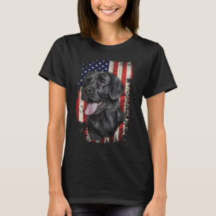 T-shirt Black Labrador Labs Patriotic American Flag Chien