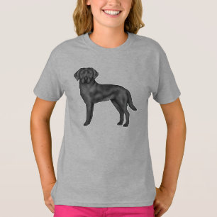T-shirt Black Labrador Retriever Dog Cute Cartoon Art