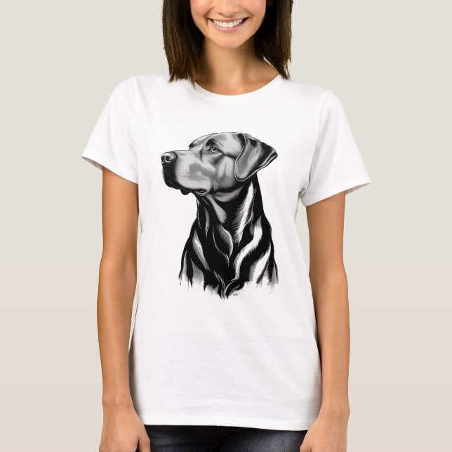 T-shirt Black Labrador Retriever Dog Mom Sketch (Devant)