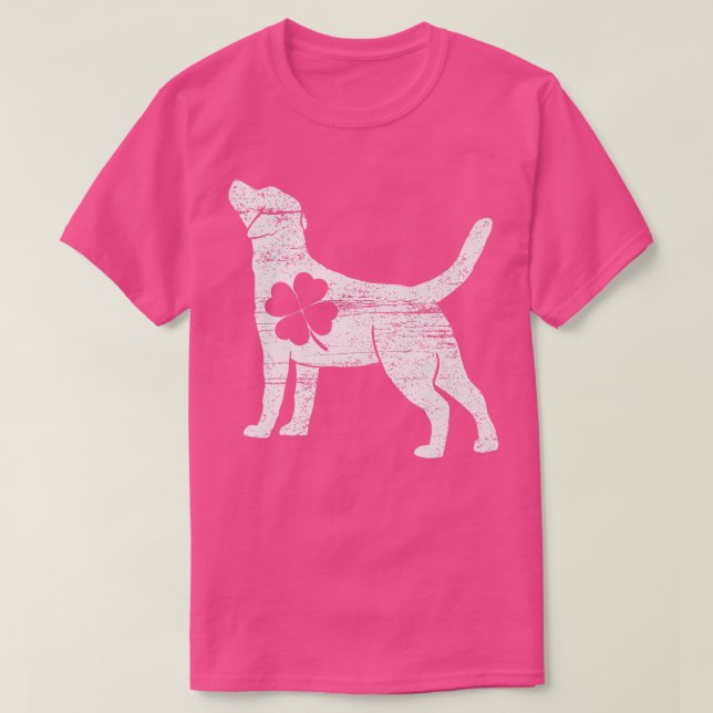 T-shirt Black Labrador Shamrock irlandais Saint Paddy's ST (Design devant)