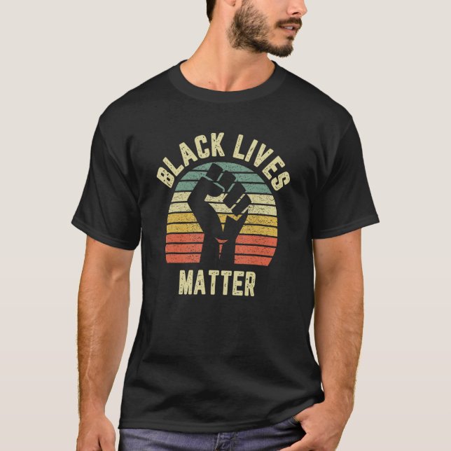T-shirt Black Lives Matt Cool Design rétro pour BLM (Devant)
