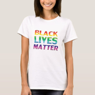 T-shirt Black Lives Matt Rainbow typographie lgbt pride