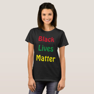 T-shirt Black Lives Matt Rouge Vert et Jaune Texte