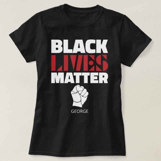 T-shirt Black Lives Matter Poing levé Nom Customisé (Design devant)