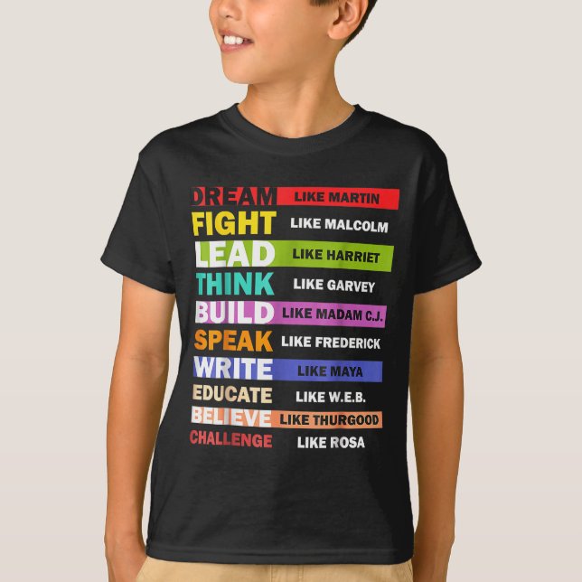 T-shirt Black Lives S Black Leaders Black History Month  (Devant)