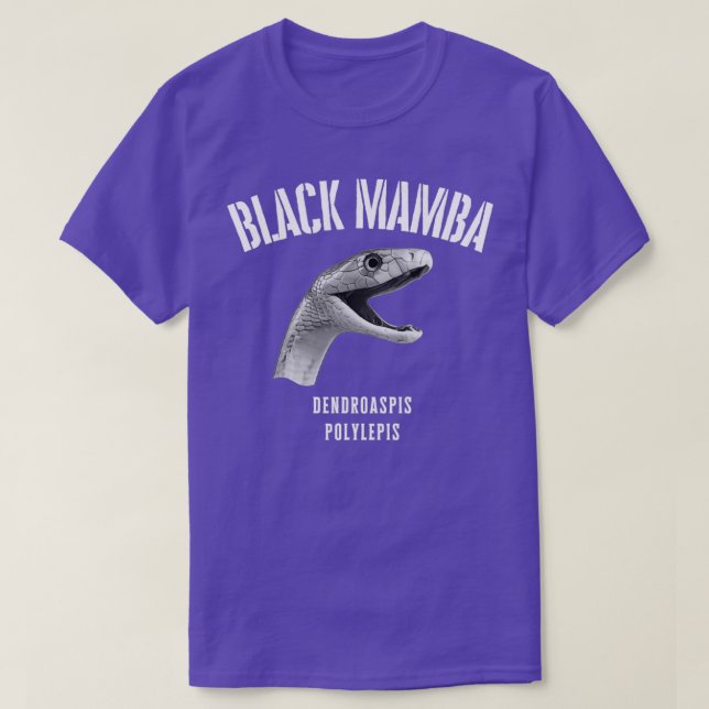 T-shirt black mamba deadly snake design Dendroaspis polyle (Design devant)