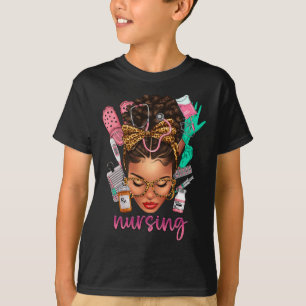 T-shirt Black Melanin Nurse Noir Histoire Mois Afro Cheveu