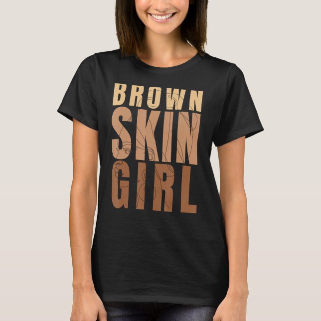 T-shirt Black Melanin Queen Brown Skin Girl JunetDix 202 (Devant)