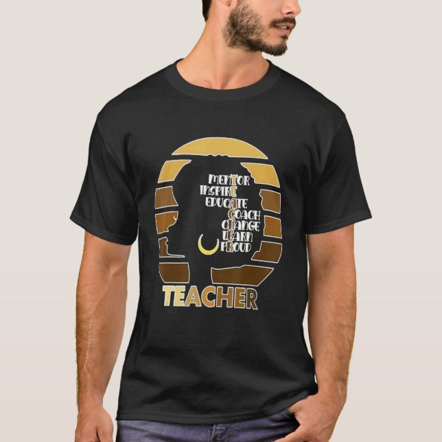 T-shirt Black Melanin Teacher Queen Melanated Women Empowe (Devant)
