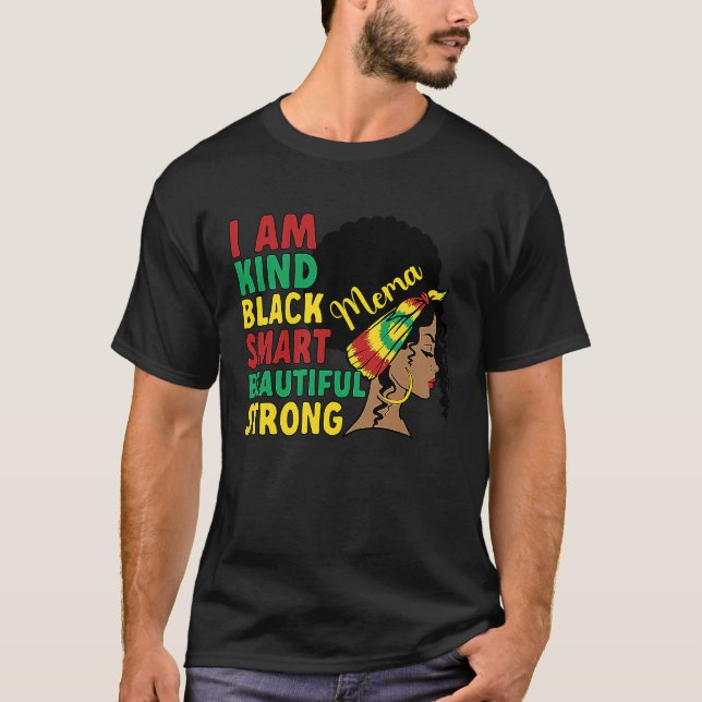 T-shirt Black Mema Grandmother African American Mema Grand (Devant)