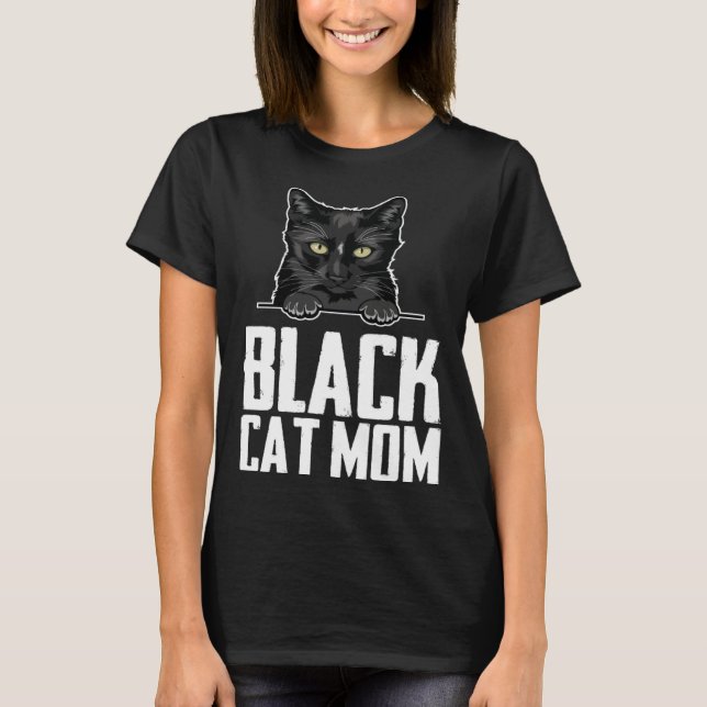 T-shirt Black mom  Black kitten  Blacks  2 (Devant)