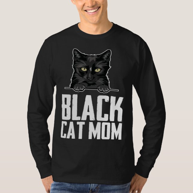 T-shirt Black mom  Black kitten  Blacks  2 (Devant)