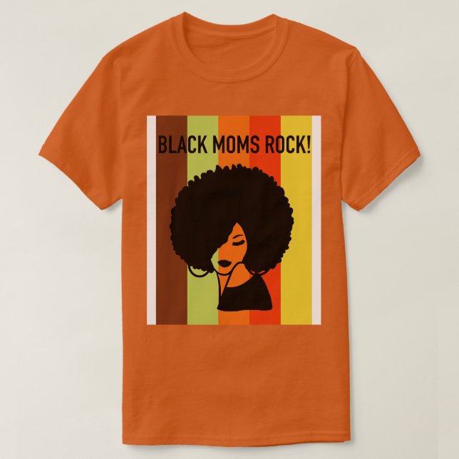 T-shirt Black Moms Rock Mothers Day (Design devant)