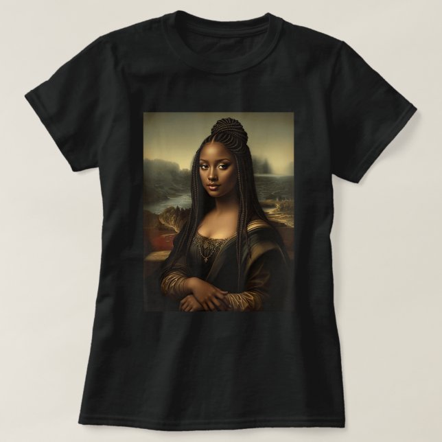 T-shirt Black Mona Lisa Art Histoire noire (Design devant)
