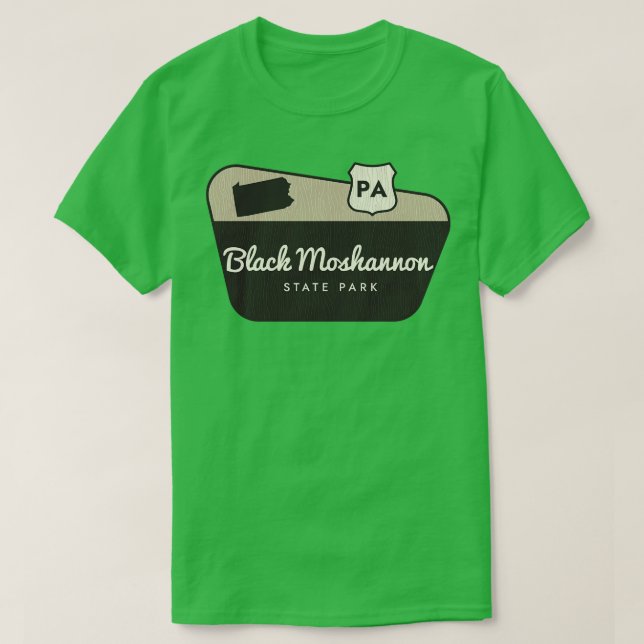 T-shirt Black Moshannon State Park Pennsylvanie Bienvenue  (Design devant)