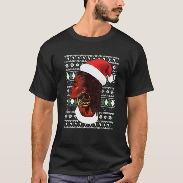 T-shirt Black Mrs Santa Just A Girl Who Loves Christmas 1 (Devant)