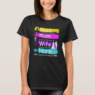 T-shirt Black Mum Femme Infirmière Fête des mères École de