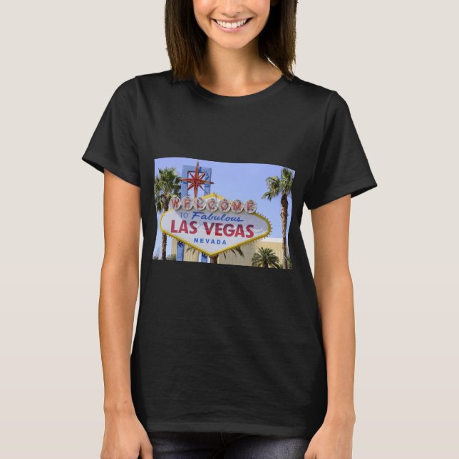 T-shirt Black Nevada Las Vegas Bienvenue (Devant)