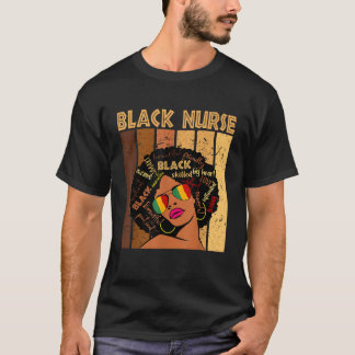 T-shirt Black Nurse Afro Africaine Américaine Femmes Black