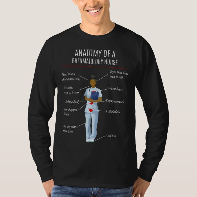 T-shirt Black Nurse ANATOMY OF A RHEUMATOLOGY NURSE (Devant)