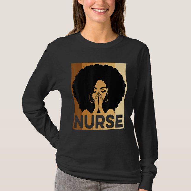 T-shirt Black Nurse Melanin Afro Black History Pride Afric (Devant)