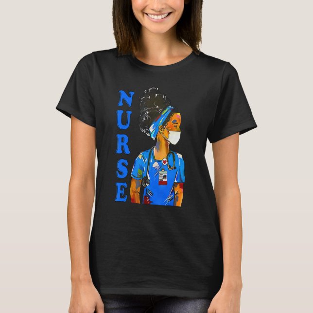 T-shirt Black Nurse Nurse Magic (Devant)