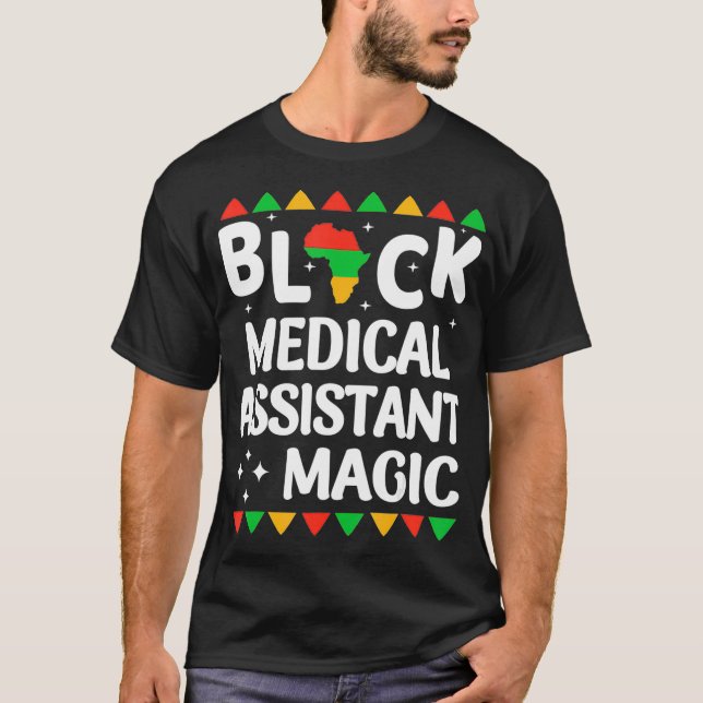 T-shirt Black Nurses Assistant Médicale Magie Black Histor (Devant)