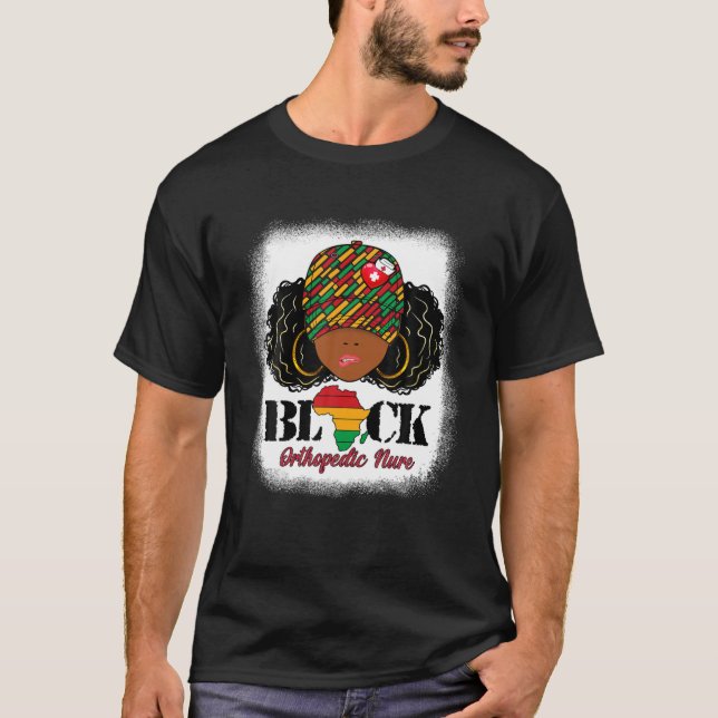 T-shirt Black Orthopédique Nure Messy Bun Pride Africain B (Devant)