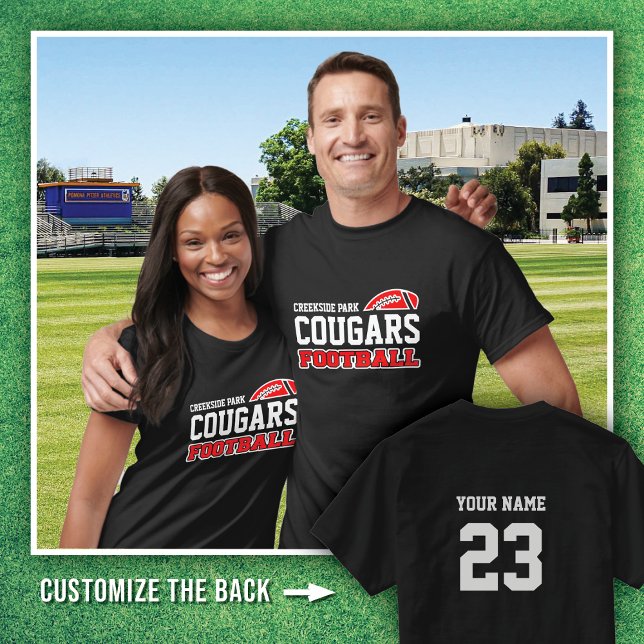T-shirt BLACK OUT Creekside Park Cougars Nom du football # (Créateur téléchargé)