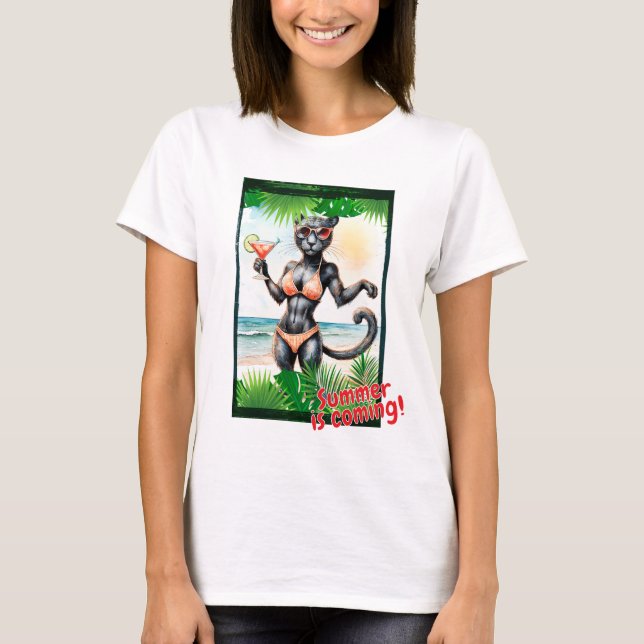 T-shirt Black Panther "L'été arrive !" (Devant)