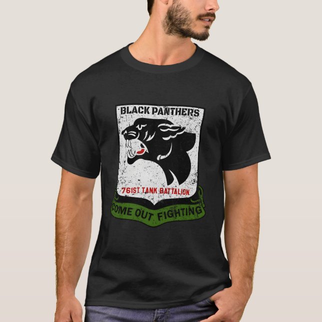 T-shirt Black Panthers 761Bataillon de chars 2ème guerre m (Devant)